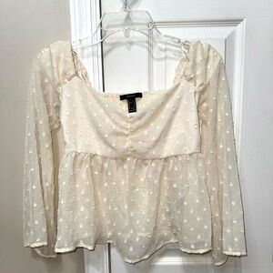Forever 21 Cream blouse top